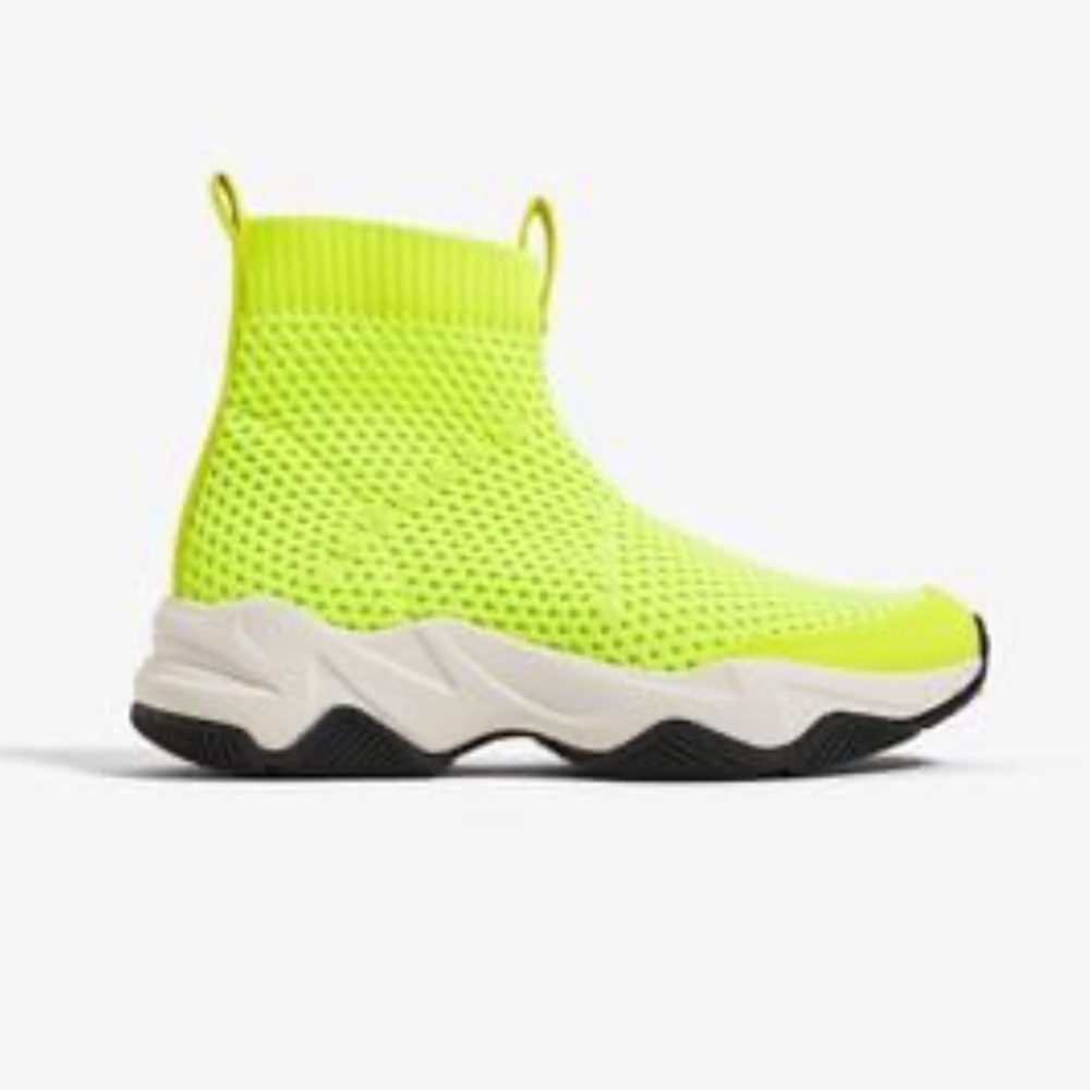 Zara Neon Green Boys Sock Sneakers - Size 36